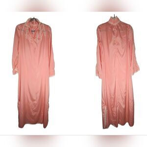 Women's Vintage Eve Stillman Lord & Taylor Peach Pink Lace Nightgown